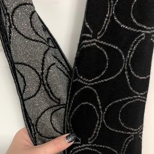 Coach black/silver reversible scarf